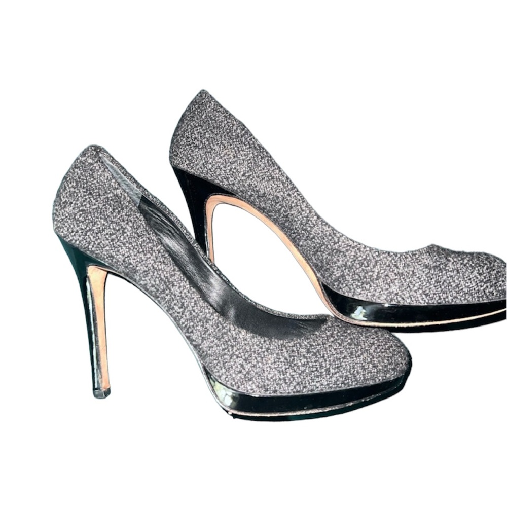 Ann Taylor tweed and patent leather pumps stilettos size 8.5